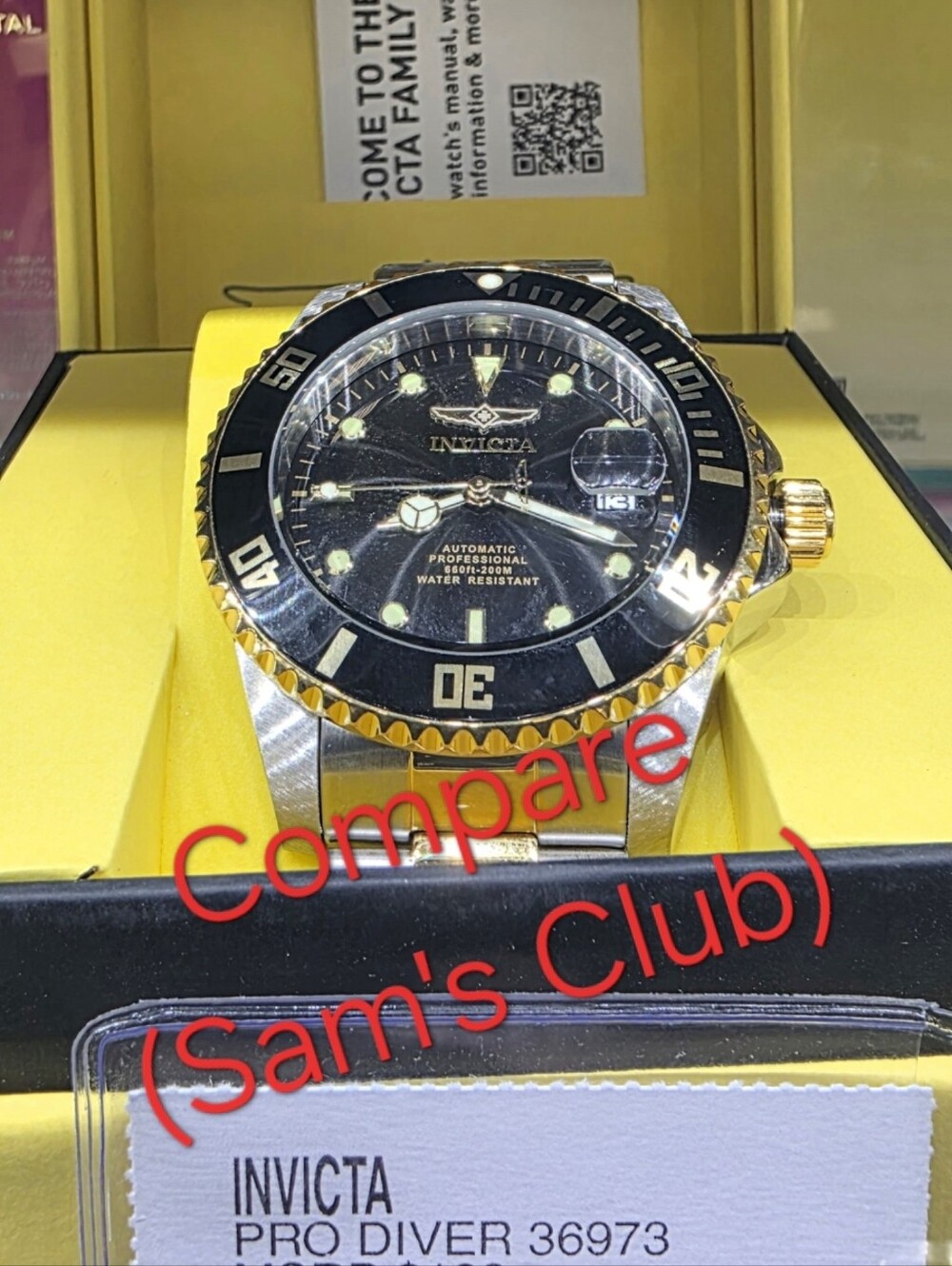 40 mm Invicta Pro Diver Black and Silver Stainless Steel Dive Watch - Picture 8 of 9